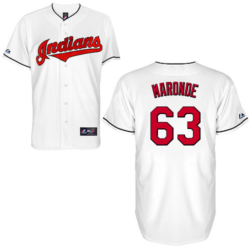 Nick Maronde #63 Youth Baseball Jersey-Cleveland Indians Authentic Home White Cool Base MLB Jersey